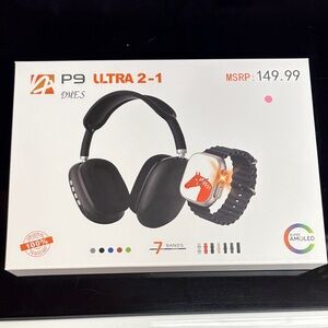 P9 Ultra 2-1 Headphones and Smartwatch Set